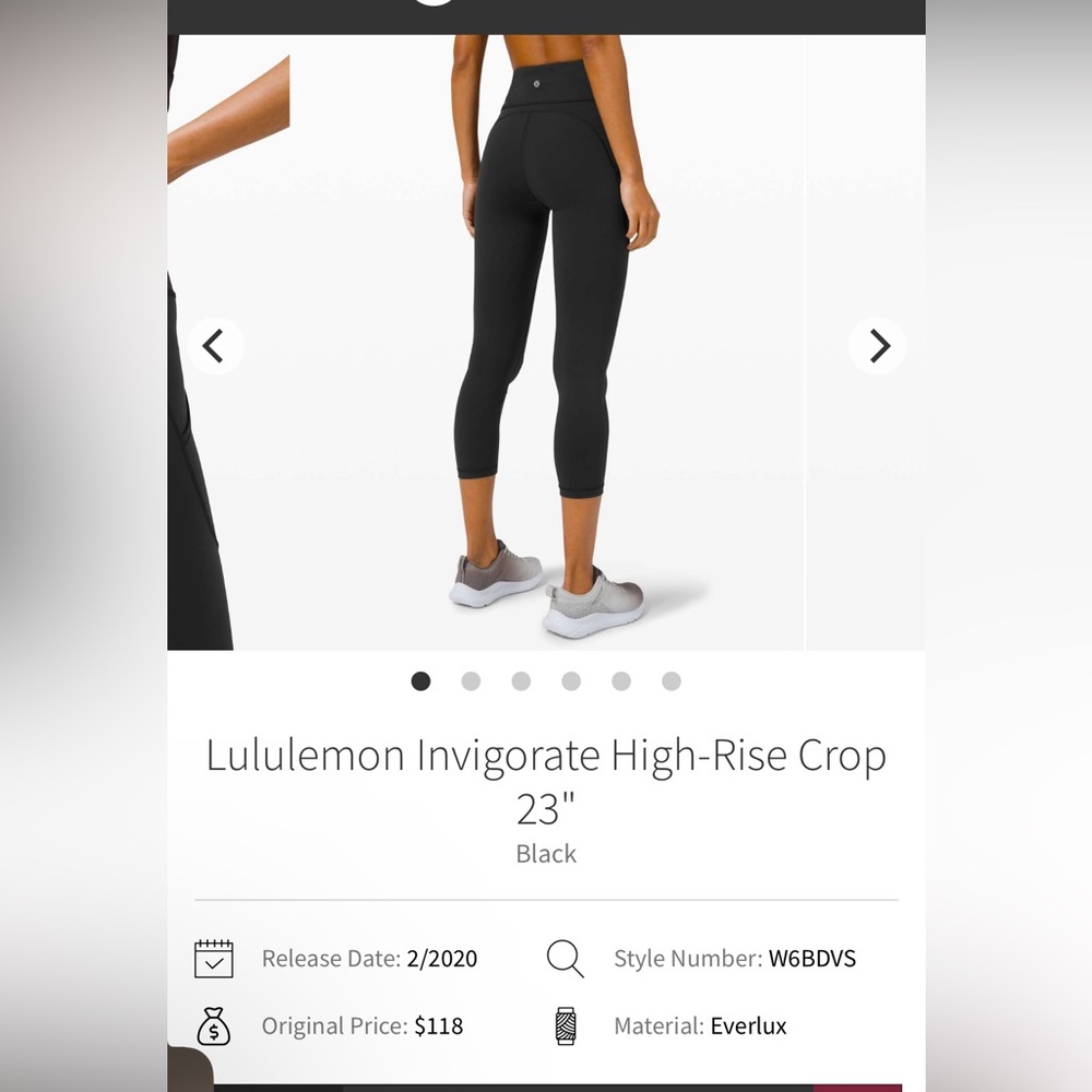 🍋Women’s Lululemon Invigorate High-Rise Crop 23”🍋